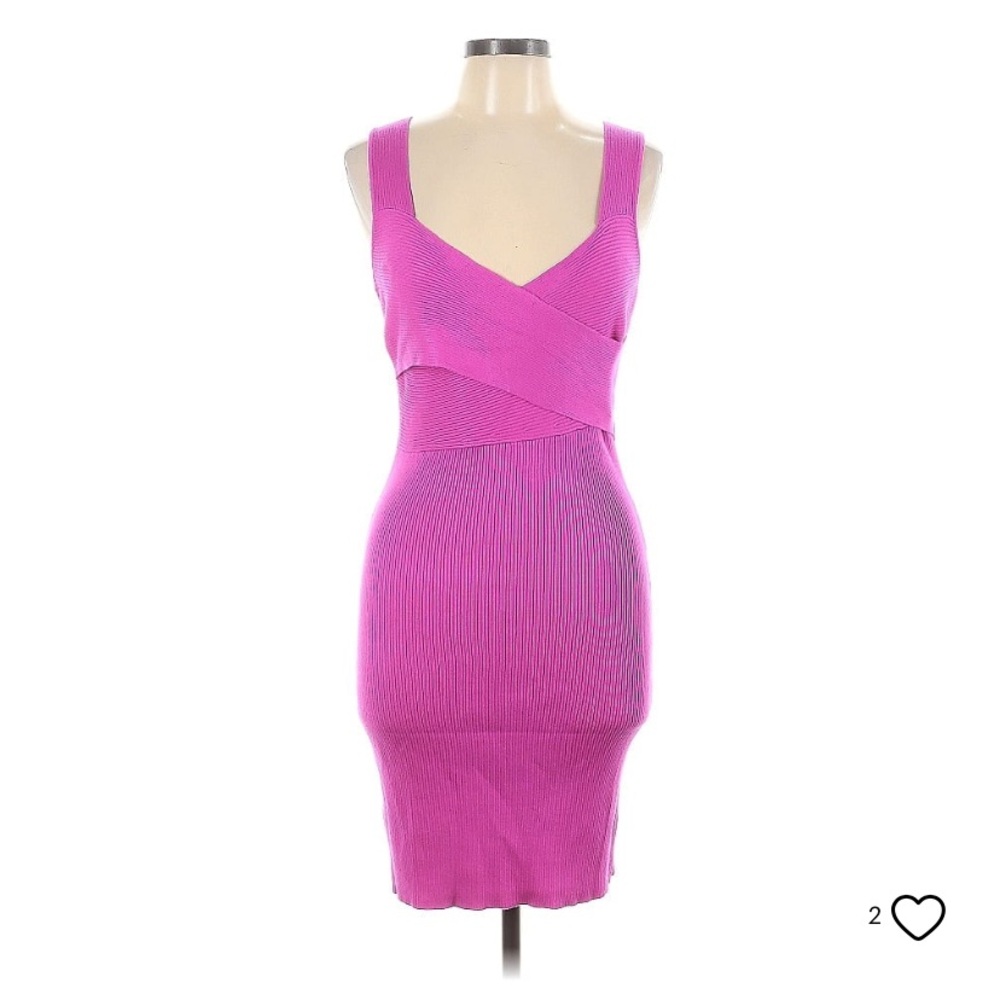 Olive + Oak Hot Pink Bodycon Cocktail Dress – XS